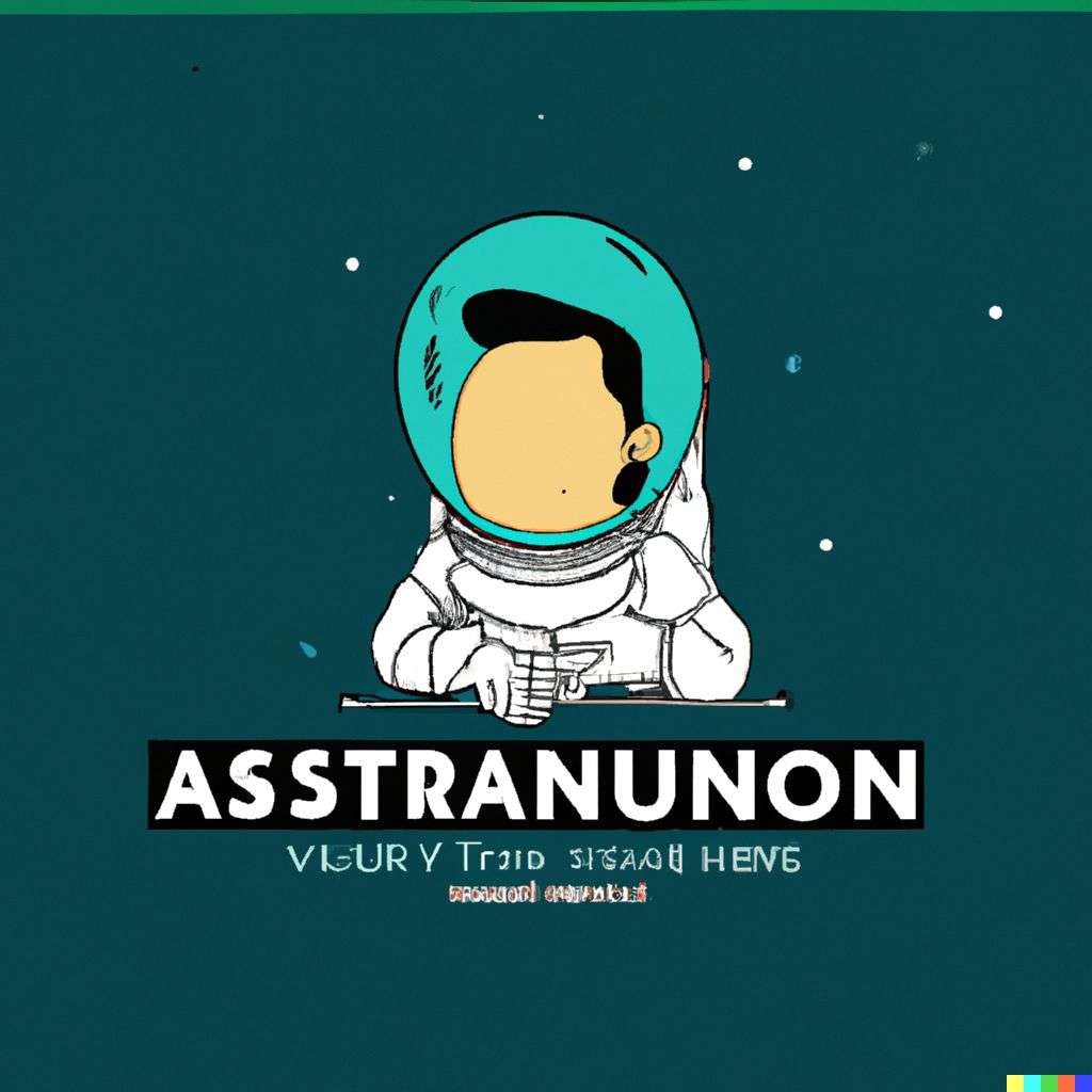 an astronaut, restaurant logo design